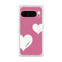 プレミアムスクエアケース with Pixelsnap［ Two Hearts - Pink ］