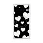 プレミアムスクエアケース with Pixelsnap［ Dot Hearts - Black ］