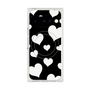 プレミアムスクエアケース with Pixelsnap［ Dot Hearts - Black ］