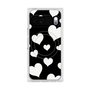 プレミアムスクエアケース with Pixelsnap［ Dot Hearts - Black ］