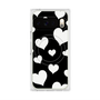 プレミアムスクエアケース with Pixelsnap［ Dot Hearts - Black ］