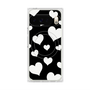 プレミアムスクエアケース with Pixelsnap［ Dot Hearts - Black ］