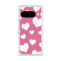 プレミアムスクエアケース with Pixelsnap［ Dot Hearts - Pink ］