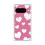 プレミアムスクエアケース with Pixelsnap［ Dot Hearts - Pink ］