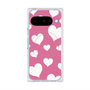 プレミアムスクエアケース with Pixelsnap［ Dot Hearts - Pink ］