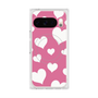 プレミアムスクエアケース with Pixelsnap［ Dot Hearts - Pink ］