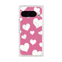 プレミアムスクエアケース with Pixelsnap［ Dot Hearts - Pink ］