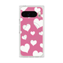 プレミアムスクエアケース with Pixelsnap［ Dot Hearts - Pink ］