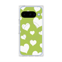 プレミアムスクエアケース with Pixelsnap［ Dot Hearts - Green ］