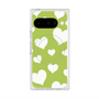 プレミアムスクエアケース with Pixelsnap［ Dot Hearts - Green ］