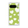 プレミアムスクエアケース with Pixelsnap［ Dot Hearts - Green ］