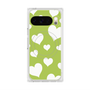 プレミアムスクエアケース with Pixelsnap［ Dot Hearts - Green ］