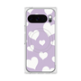 プレミアムスクエアケース with Pixelsnap［ Dot Hearts - Purple ］