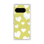 プレミアムスクエアケース with Pixelsnap［ Dot Hearts - Yellow ］