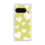 プレミアムスクエアケース with Pixelsnap［ Dot Hearts - Yellow ］