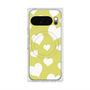 プレミアムスクエアケース with Pixelsnap［ Dot Hearts - Yellow ］