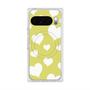 プレミアムスクエアケース with Pixelsnap［ Dot Hearts - Yellow ］