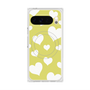 プレミアムスクエアケース with Pixelsnap［ Dot Hearts - Yellow ］