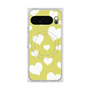 プレミアムスクエアケース with Pixelsnap［ Dot Hearts - Yellow ］