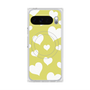 プレミアムスクエアケース with Pixelsnap［ Dot Hearts - Yellow ］