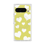 プレミアムスクエアケース with Pixelsnap［ Dot Hearts - Yellow ］