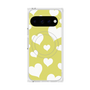 プレミアムスクエアケース with Pixelsnap［ Dot Hearts - Yellow ］