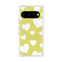 プレミアムスクエアケース with Pixelsnap［ Dot Hearts - Yellow ］