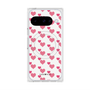プレミアムスクエアケース with Pixelsnap［ Stripe Hearts - Pink ］