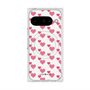 プレミアムスクエアケース with Pixelsnap［ Stripe Hearts - Pink ］