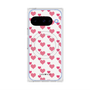 プレミアムスクエアケース with Pixelsnap［ Stripe Hearts - Pink ］