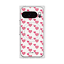 プレミアムスクエアケース with Pixelsnap［ Stripe Hearts - Pink ］