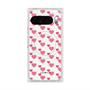 プレミアムスクエアケース with Pixelsnap［ Stripe Hearts - Pink ］