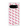 プレミアムスクエアケース with Pixelsnap［ Stripe Hearts - Pink ］