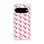 プレミアムスクエアケース with Pixelsnap［ Stripe Hearts - Pink ］