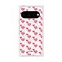 プレミアムスクエアケース with Pixelsnap［ Stripe Hearts - Pink ］
