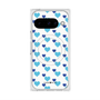 プレミアムスクエアケース with Pixelsnap［ Stripe Hearts - Blue ］