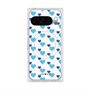 プレミアムスクエアケース with Pixelsnap［ Stripe Hearts - Blue ］