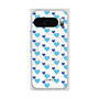 プレミアムスクエアケース with Pixelsnap［ Stripe Hearts - Blue ］