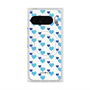 プレミアムスクエアケース with Pixelsnap［ Stripe Hearts - Blue ］