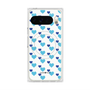 プレミアムスクエアケース with Pixelsnap［ Stripe Hearts - Blue ］