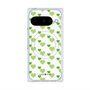 プレミアムスクエアケース with Pixelsnap［ Stripe Hearts - Green ］