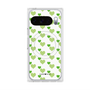 プレミアムスクエアケース with Pixelsnap［ Stripe Hearts - Green ］