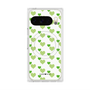 プレミアムスクエアケース with Pixelsnap［ Stripe Hearts - Green ］