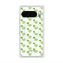 プレミアムスクエアケース with Pixelsnap［ Stripe Hearts - Green ］