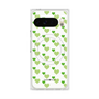 プレミアムスクエアケース with Pixelsnap［ Stripe Hearts - Green ］