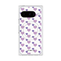 プレミアムスクエアケース with Pixelsnap［ Stripe Hearts - Purple ］