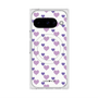 プレミアムスクエアケース with Pixelsnap［ Stripe Hearts - Purple ］