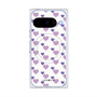 プレミアムスクエアケース with Pixelsnap［ Stripe Hearts - Purple ］