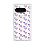 プレミアムスクエアケース with Pixelsnap［ Stripe Hearts - Purple ］