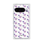 プレミアムスクエアケース with Pixelsnap［ Stripe Hearts - Purple ］